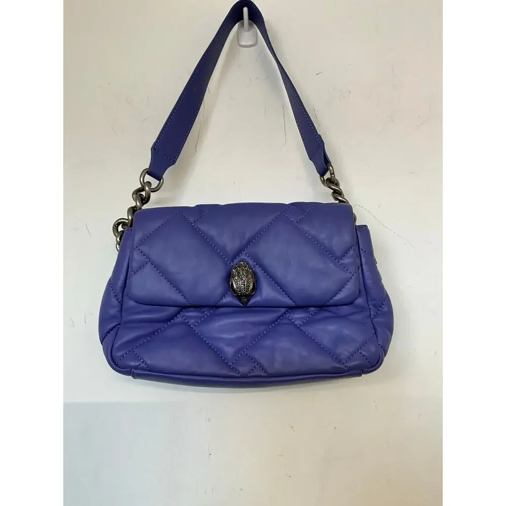 KURT GEIGER LONDON MEDIUM LILAC KENSINGTON SOFT SHOULDER BAG